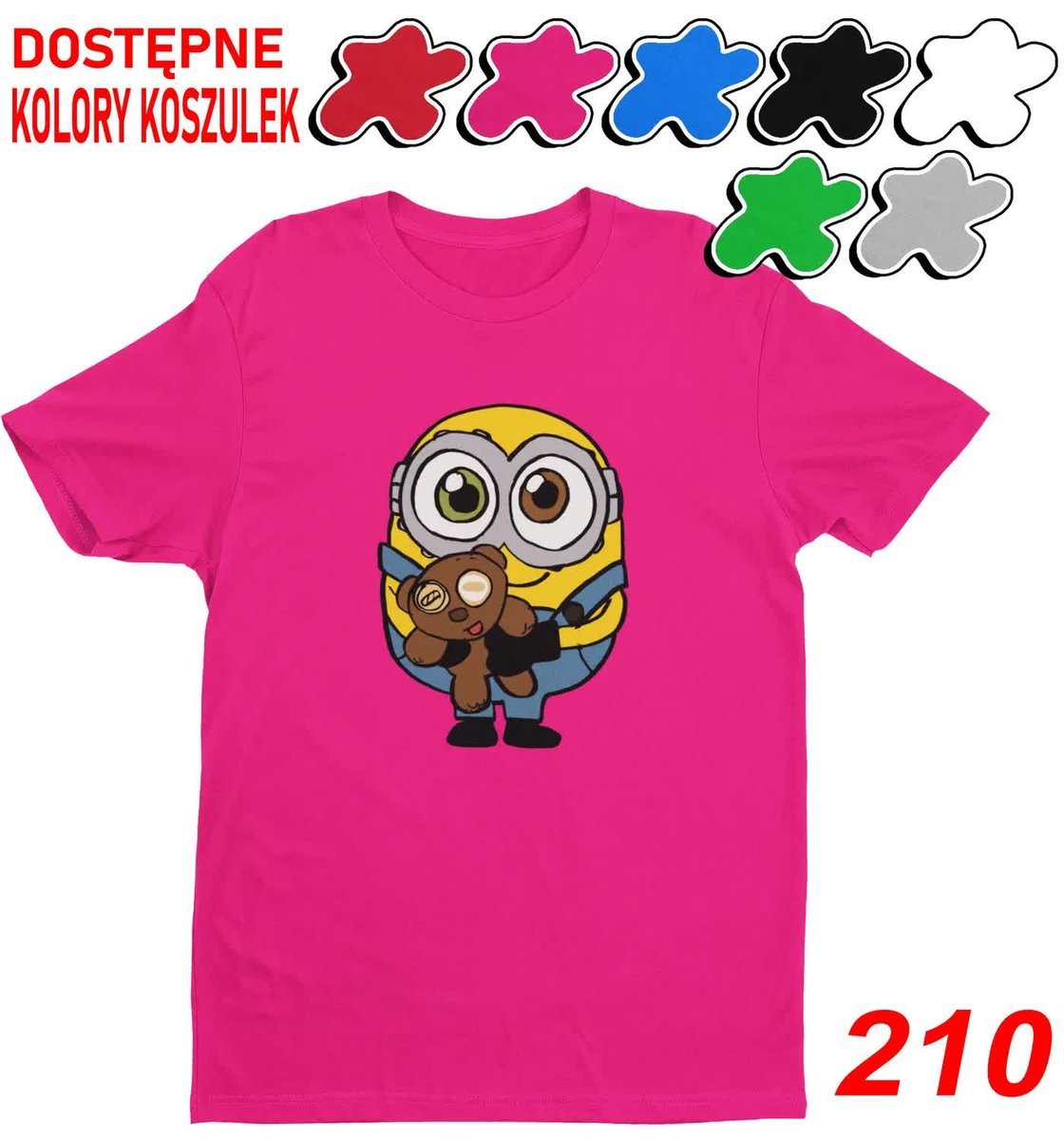 Dziecięca Koszulka T-Shirt Z Nadruk.Wybór Gry Dru Minionki Postac-M 134-140