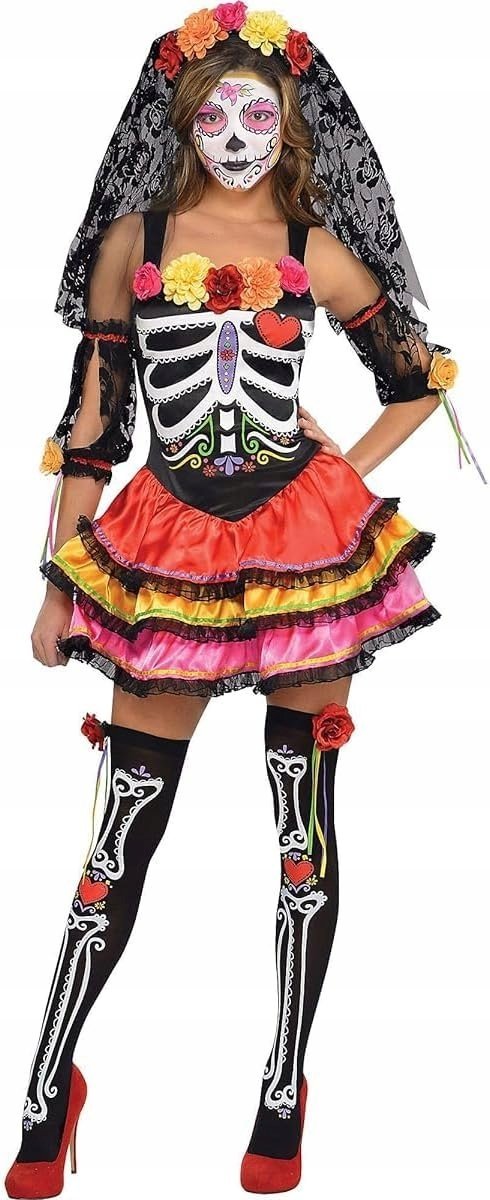 KOSTIUM DAMSKI FANTAZYJNY KOMPLETNY ZESTAW NA BAL KARNAWAŁOWY HALLOWEEN XL