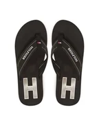 Klapki i japonki męskie - Tommy Hilfiger Japonki Hilfiger H Padded Beach Sandal FM0FM05536 Czarny - miniaturka - grafika 1