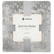 Koce - Narzuta Na Łóżko Koc 200X220 Cm Pled Szary Na Kanapę - miniaturka - grafika 1