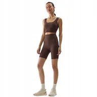 Spodenki damskie - Legginsy damskie 4F F150 ciemny brązowy 4FWSS24TTIGF150 80S M - miniaturka - grafika 1
