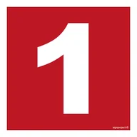 Systemy ekspozycyjne i znaki informacyjne - BC021 LICZBA 1, PS - PŁYTA PCV 1MM FOTOLUMINESCENCYJNA; (500X500MM) - miniaturka - grafika 1