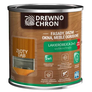 Drewnochron Lakierobejca 2w1 dąb złoty 0,2 l - Farby i impregnaty do drewna - miniaturka - grafika 1