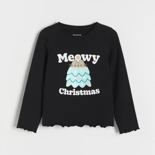 Reserved - Świąteczna koszulka Pusheen - czarny - Bluzki dla dziewczynek - miniaturka - grafika 1