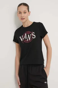 Vans t-shirt bawełniany damski kolor czarny - Koszulki sportowe damskie - miniaturka - grafika 1