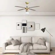 Wentylatory sufitowe - VidaXL Lumarko Wentylator sufitowy z lampą, 106 cm, brązowy 51486 - miniaturka - grafika 1