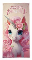 Okrycia kąpielowe dla dzieci - RĘCZNIK bawełniany JEDNOROŻEC 70x140 unicorn KOŃ - miniaturka - grafika 1