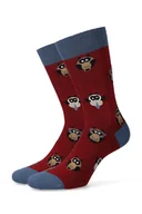 Skarpetki męskie - Lancerto, Skarpety czerwone sowy, rozmiar 44/46 - miniaturka - grafika 1