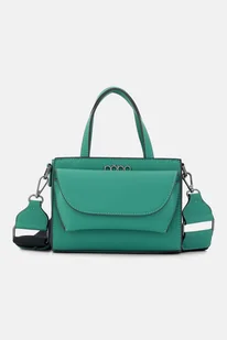 Mała listonoszka Nobo na szerokim pasku, zielona - Torebki damskie - miniaturka - grafika 1