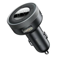 Ładowarki samochodowe - Baseus Enjoy transmiter FM ładowarka samochodowa LED 2x USB / 3,5mm jack bezprzewodowy odtwarzacz MP3 Bluetooth 5.0 3.4A czarny (CCLH-01) - miniaturka - grafika 1
