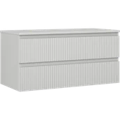 Szafki łazienkowe - Mexen Rivel szafka łazienkowa podumywalkowa 100 cm z blatem, 2 szuflady, ryflowana , szara mat - 91A20-10047-2-BFFC62 - miniaturka - grafika 1