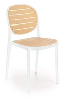 Krzesła - Krzesło z tworzywa zmywalne K529 kolor biały / naturalny - miniaturka - grafika 1
