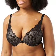 Biustonosze - Wonderbra Damski stanik trójkątny dekolt, czarny, 32A - miniaturka - grafika 1