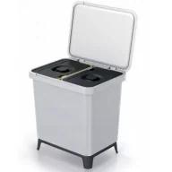 Kosze na śmieci - Prosperplast Keden kosz na śmieci systema - popielaty 2 x 10 l - miniaturka - grafika 1