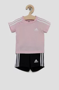 Dresy i komplety dla dziewczynek - adidas komplet bawełniany dziecięcy HF1906 kolor różowy - grafika 1