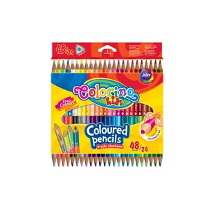 Colorino - Kredki ołówkowe trójkątne dwustronne 48 kolorów - Przybory szkolne - miniaturka - grafika 1