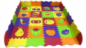 Maty piankowe - Duża Mata Piankowa Z Płotkiem i Puzzlami Owoce - miniaturka - grafika 1