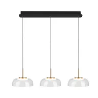 Lampy sufitowe - Altavola Design Vitrum lampa wisząca 3x7W LED czarny mat/satynowe złoto/przezroczysty LA104/CL3 - miniaturka - grafika 1