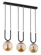 Lampy sufitowe - Gemma lampa wisząca 3-punktowa czarna/złota 62359 - miniaturka - grafika 1