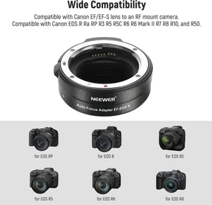 Neewer NEEWER EF- EOS R AF LENS MOUNT ADAPTER - Tulejki, adaptery, redukcje do aparatów - miniaturka - grafika 1