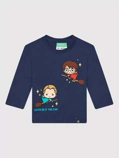 Bluzy dla chłopców - Benetton United Colors Of Bluzka 3VR5C100N Granatowy Regular Fit - grafika 1