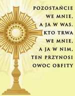 Ikony i obrazy sakralne - Baner na Boże Ciało "Pozostańcie we mnie, a ja w was.." 75x100 cm - miniaturka - grafika 1