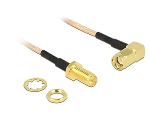 Delock Kabel Antennenkabel RP-SMA 90 - RP-SMA St/Bu 0.16m trans. - 89431 - Kable - miniaturka - grafika 1