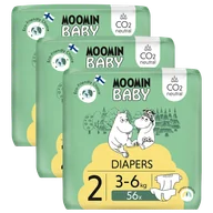 Pieluchy - Moomin Baby, pieluchy, rozmiar 2, 3-6 kg, 168 sztuk - miniaturka - grafika 1