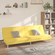 Sofy i kanapy - vidaXL Lumarko 2-osobowa sofa, żółta, tapicerowana tkaniną! 337294 - miniaturka - grafika 1