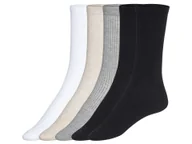 Skarpetki męskie - LIVERGY® Skarpety prążkowane męskie z bawełną organiczną, 5 par (biały/ciemnoszary/szary/czarny, 39-42) - miniaturka - grafika 1