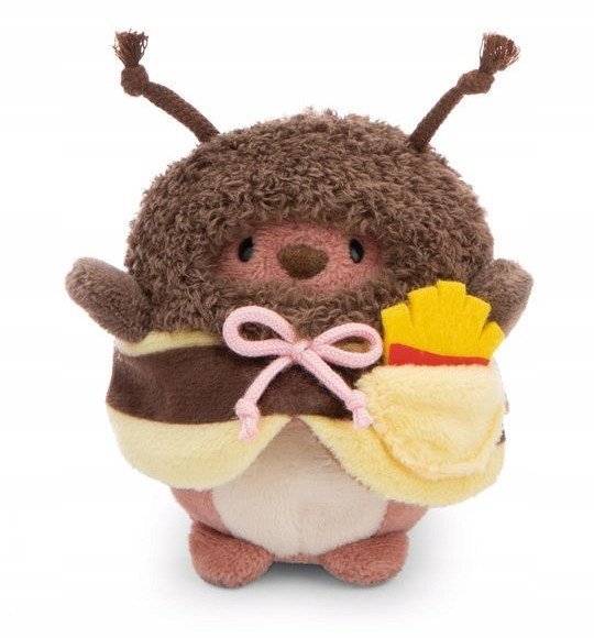 NICI 61142 Maskotka Miś Nomo 8cm z frytkami i kostiumem pszczółki w pudełku prezentowym MyMochi