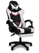 Fotele gamingowe - Fotel gamingowy obrotowy z podnóżkiem EC GAMING KO02CZRB - miniaturka - grafika 1