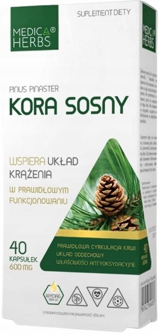 Medica Herbs MEDICA HERBS Kora sosny (Naczynia krwionośny) 40 Kapsułek