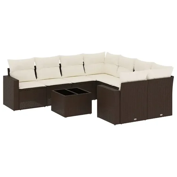Zestaw mebli ogrodowych modułowych brązowy rattan PE, wymiary: 62x62x69 c