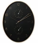 Zegary - Zegar ścienny do salonu czarny okrągły 34 cm - miniaturka - grafika 1