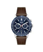 Zegarki męskie - BOSS Męski analogowy zegarek kwarcowy ze skórzanym paskiem 1513921 - miniaturka - grafika 1