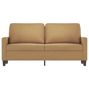 Sofa 2-osobowa, brązowa, 140 cm, tapicerowana aksamitem - Sofy i kanapy - miniaturka - grafika 4