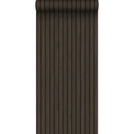 Tapety - Tapeta drewniane panele ścienne 3d ciemny brąz - 53 cm x 10.05 m - ESTAHOME - miniaturka - grafika 1
