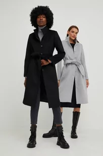 Answear Lab płaszcz wełniany kolor czarny przejściowy - Płaszcze damskie - miniaturka - grafika 1