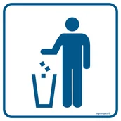 Systemy ekspozycyjne i znaki informacyjne - RA047 KOSZ NA ODPADKI, FN - FOLIA SAMOPRZYLEPNA; (200X200MM) - miniaturka - grafika 1