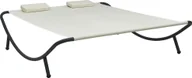 Leżaki ogrodowe - Elior Dwuosobowy nowoczesny leżak ogrodowy kremowy - Prosp - miniaturka - grafika 1
