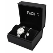 Zegarki damskie - Komplet na prezent srebrny klasyczny zegarek damski + bransoletka PACIFIC X6167-01 - miniaturka - grafika 1