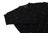 Swetry damskie - faina Damski sweter z dzianiny z wzorem w kratkę, czarny, rozmiar XS/S, czarny, XL - miniaturka - grafika 1