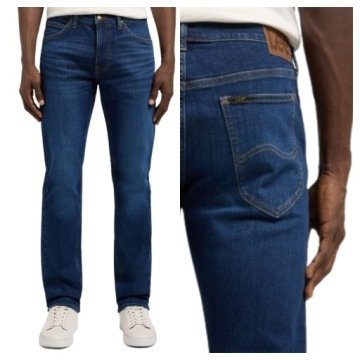 Jeansy Męskie Lee Daren Zip Fly Niebieskie Bawełniane Regular W34 L32