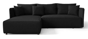 Czarna rozkładana nowoczesna sofa narożna Fiteri 13X - Narożniki - miniaturka - grafika 1