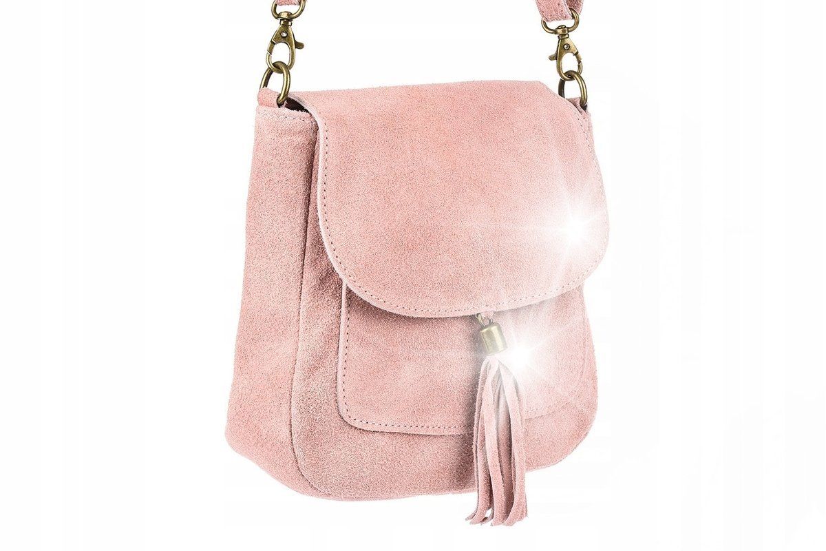 Torebka skórzana Damska Zamszowa Listonoszka retro