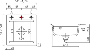 SystemCeram KARA 51 NOBLESSE 16 (50030116) - Zlewozmywaki - miniaturka - grafika 1