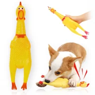 Zabawki dla psów - KURCZAK PISZCZĄCY GUMOWA ZABAWKA PISZCZĄCA DLA PSA GRYZAK DUŻY 30 CM - miniaturka - grafika 1