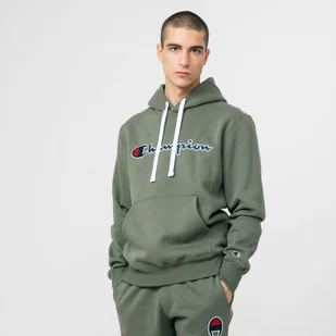 Męska bluza dresowa nierozpinana z kapturem CHAMPION HOODED SWEATSHIRT - oliwkowa/khaki - Bluzy sportowe męskie - miniaturka - grafika 1