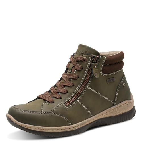 Jana Damskie buty Lace Boot Flat Tex + wegańskie modne kozaki, oliwkowe, 38 EU, oliwkowy, 38 EU